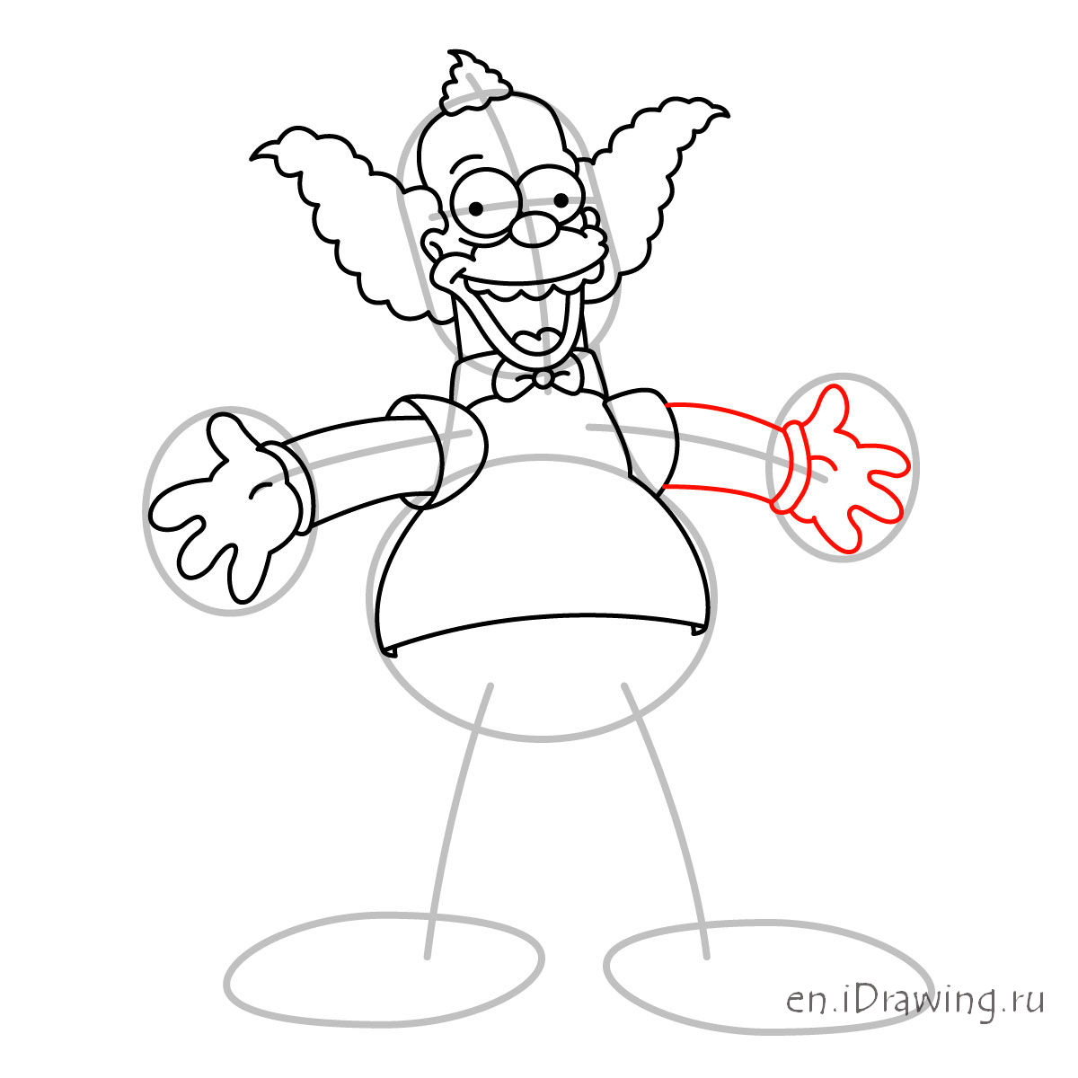 Krusty The Clown Drawing At Getdrawings Free Download Sketch Coloring Page.