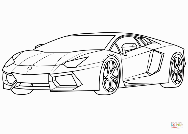 Lamborghini Aventador Drawing Outline at GetDrawings ...