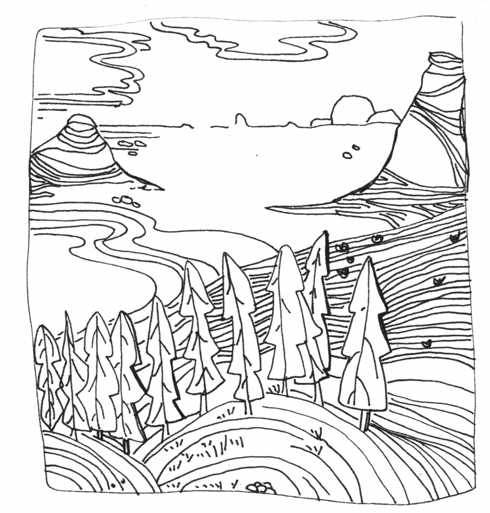 Landscape Line Drawing at GetDrawings | Free download