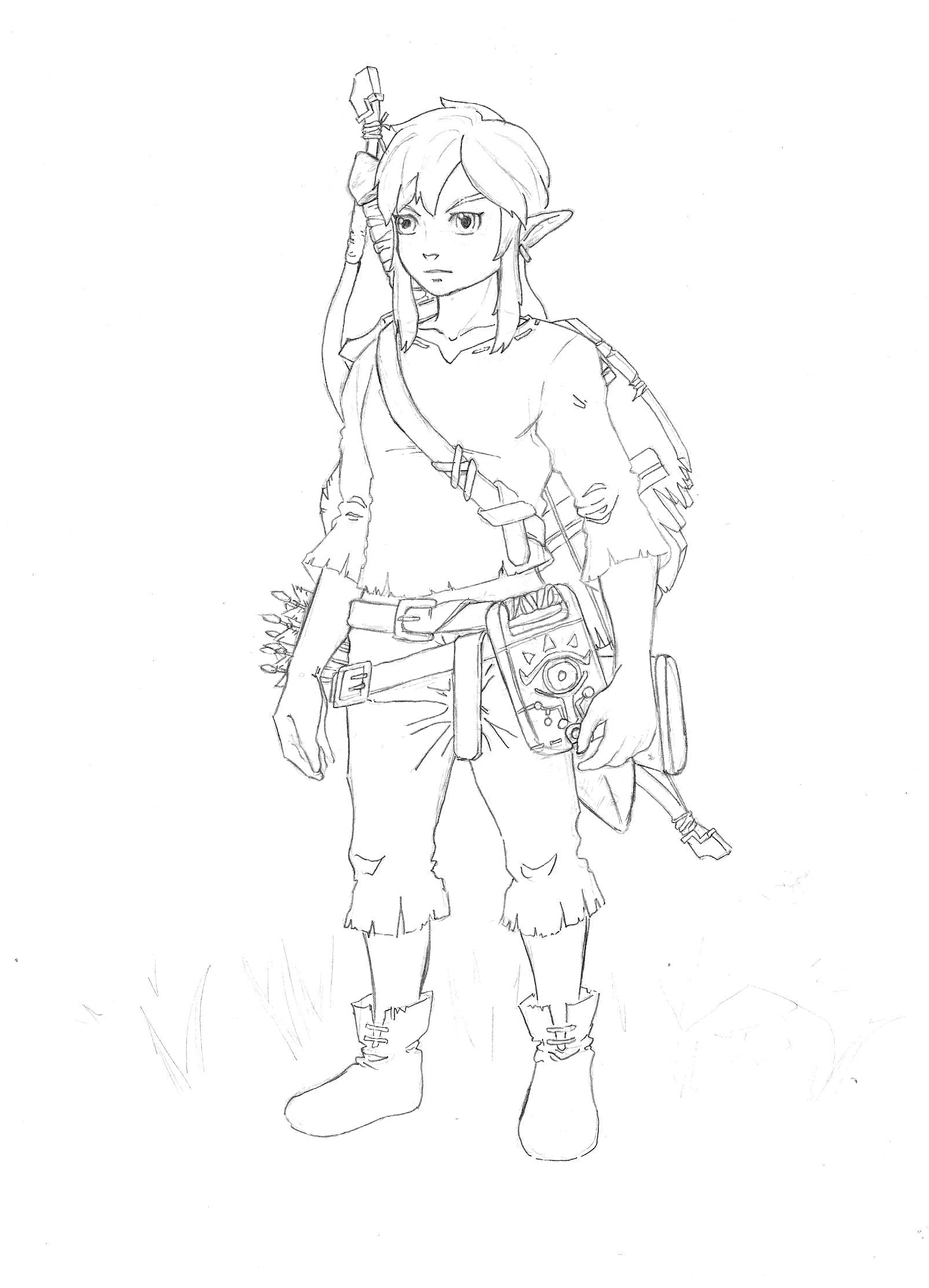 Legend Of Zelda Link Drawing at GetDrawings | Free download