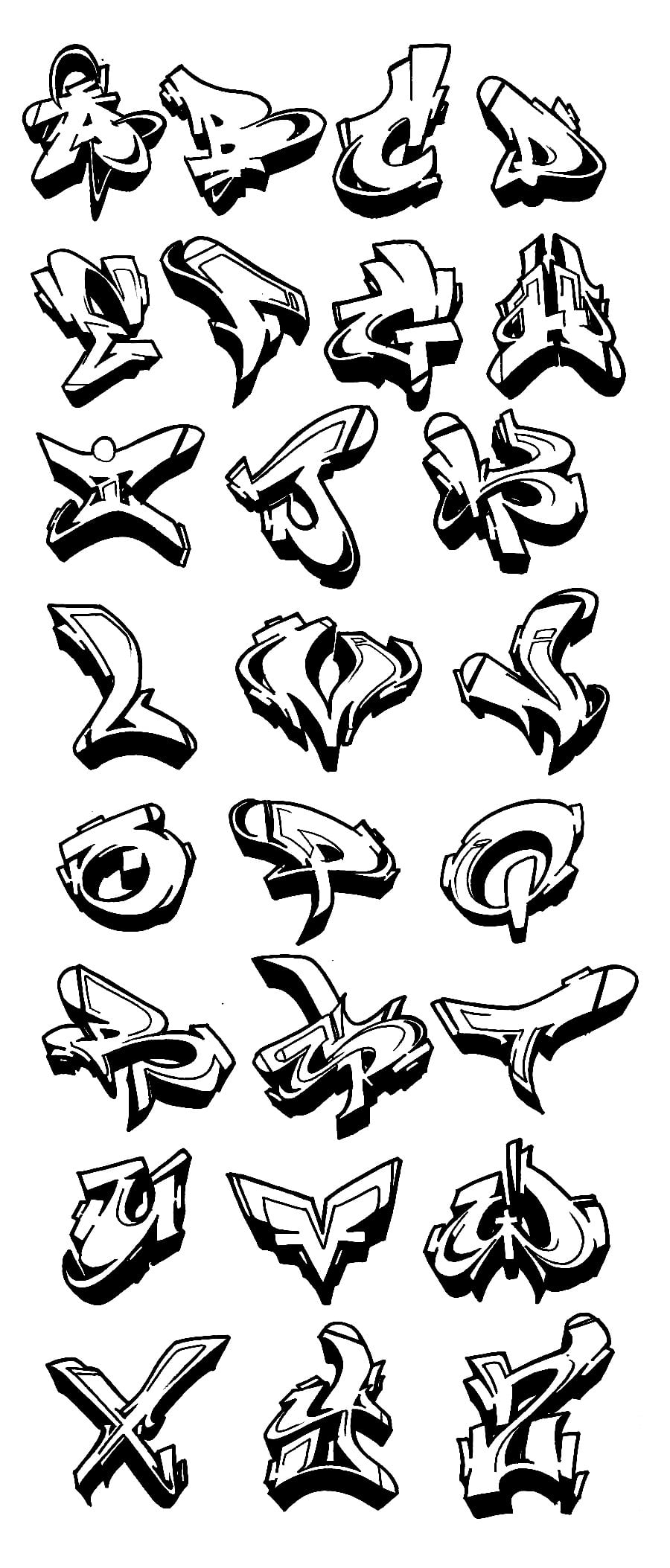 Letters Of The Alphabet In Graffiti Drawing At Getdrawings Free Download