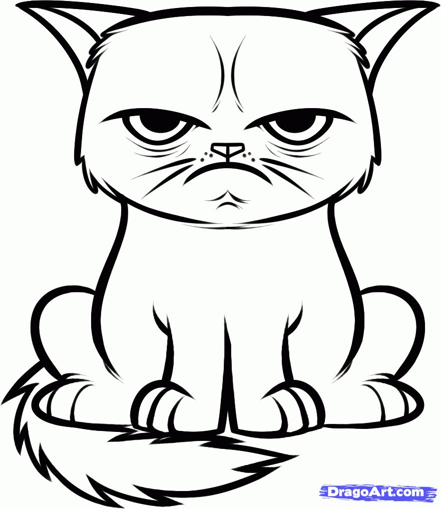 Line Drawing Of Cat at GetDrawings | Free download
