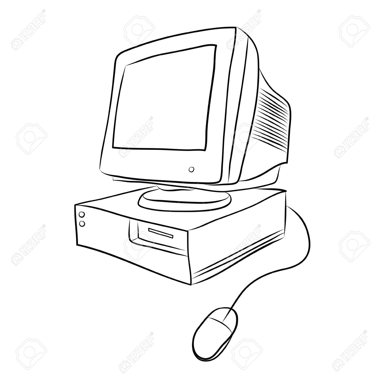 Line Drawing Of Computer At Getdrawings Free Download