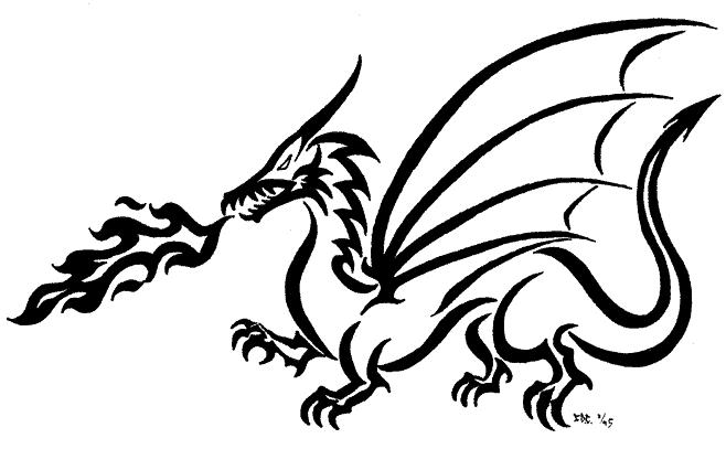 Line Drawing Of Dragons at GetDrawings | Free download