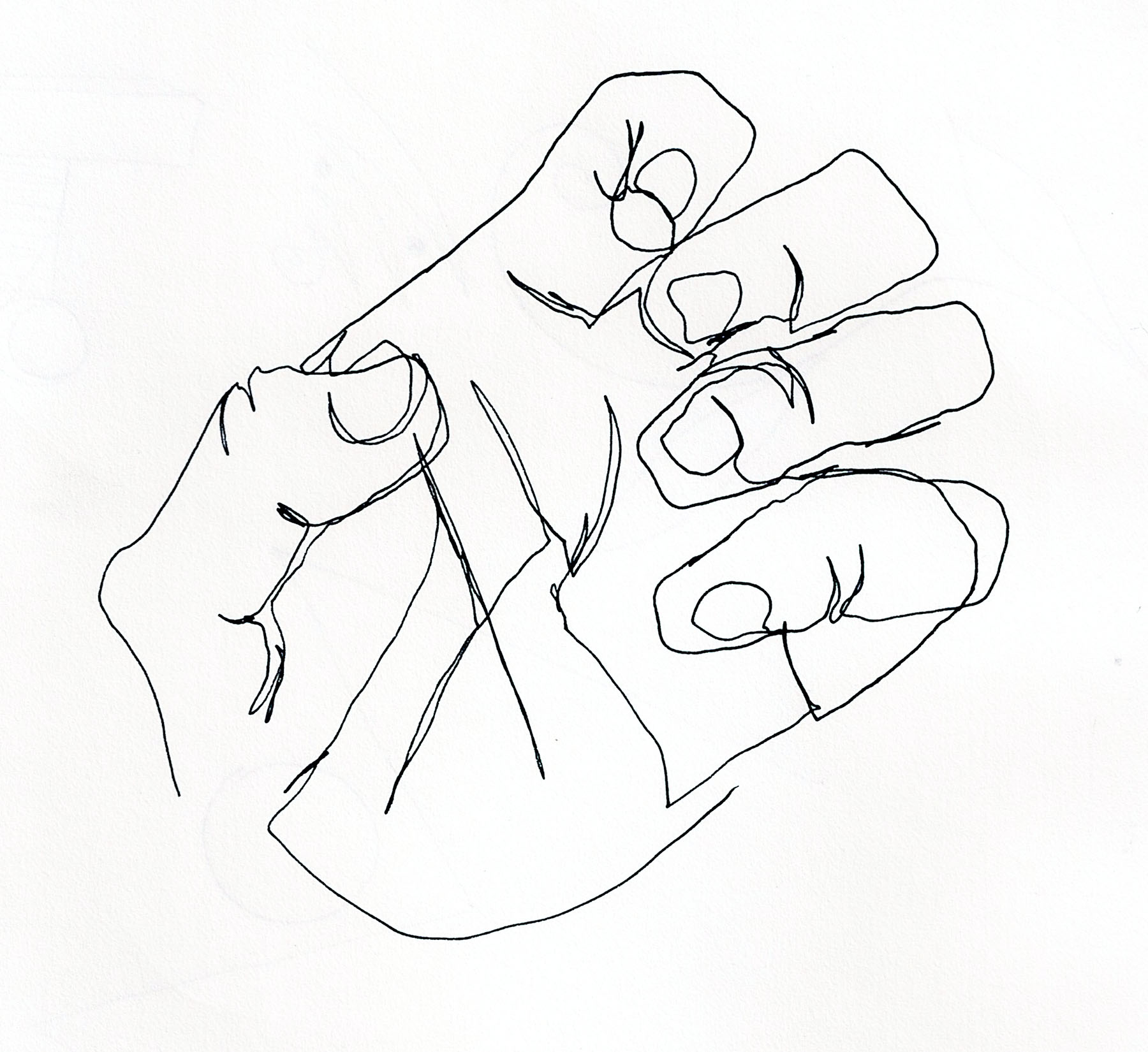 hand contour line drawing