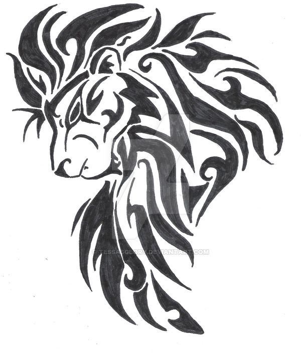 Simple Lion Head Drawing at GetDrawings | Free download