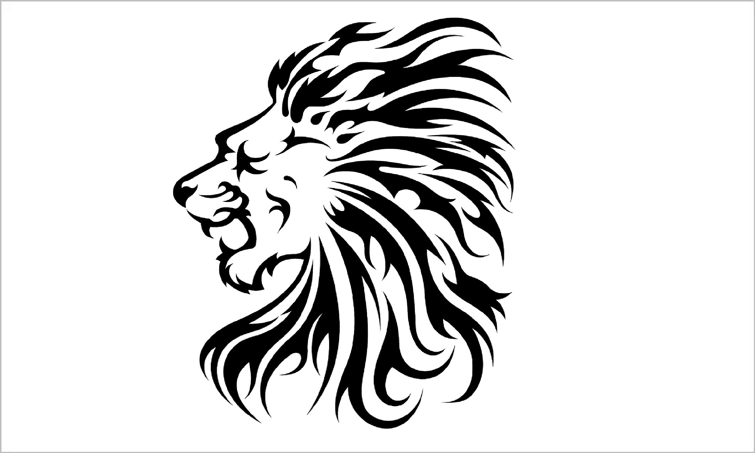 Голова Льва черно белая