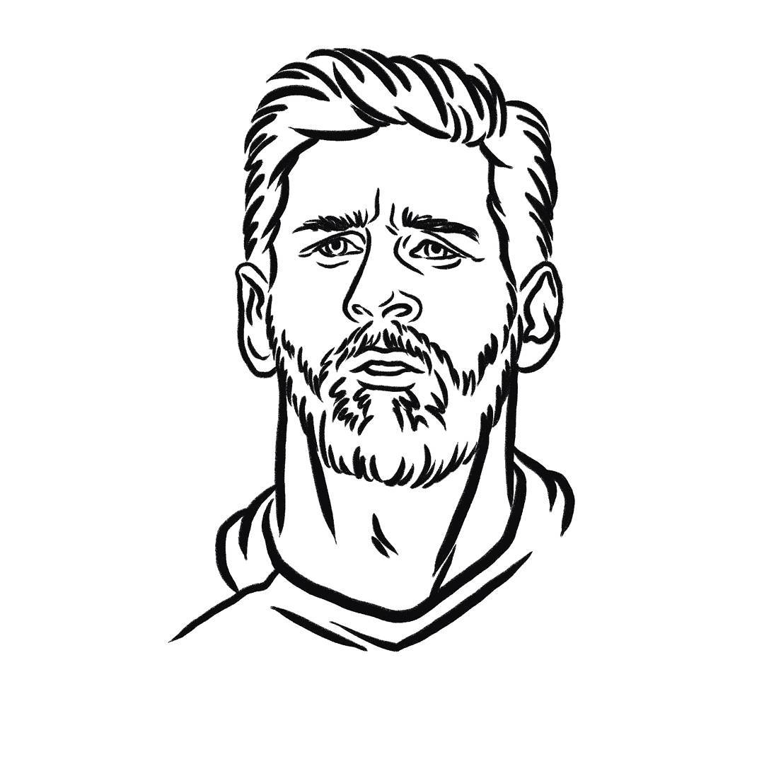 Animal How To Draw Lionel Messi Sketch for Beginner