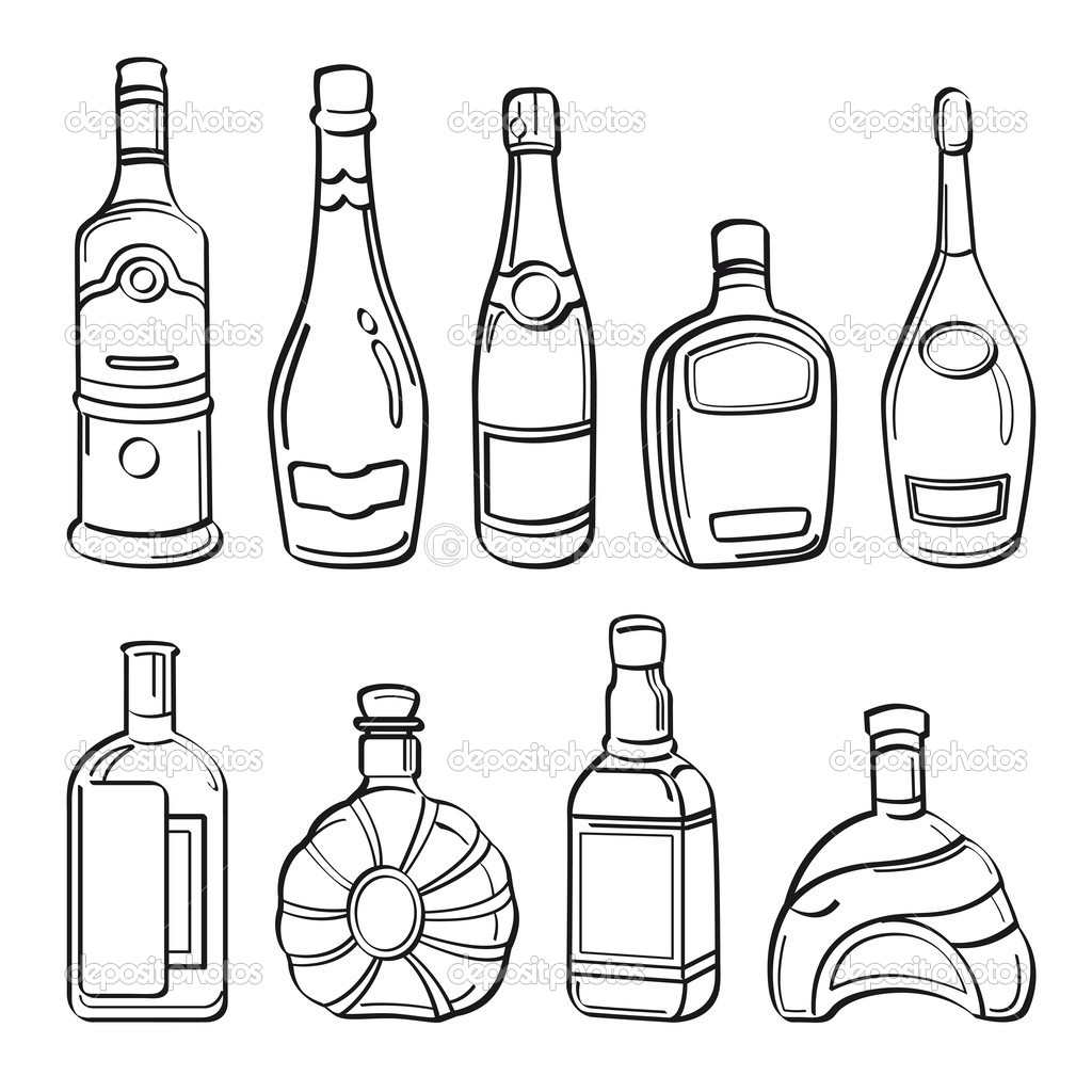 Liquor Bottle Drawing at GetDrawings | Free download