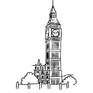 London Clock Tower Drawing At Getdrawings 