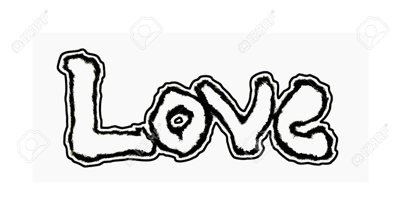 1300x696 Love Painted, The Word Love Hand Painted With Outset Border