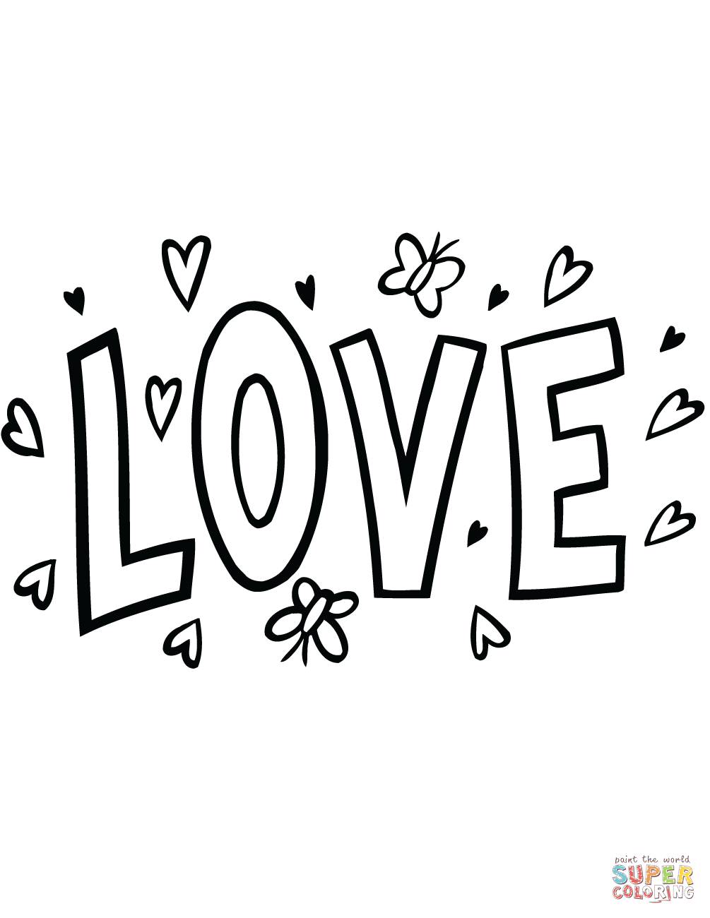 1005x1300 Love Word Art Coloring Page Free Printable Coloring Pages