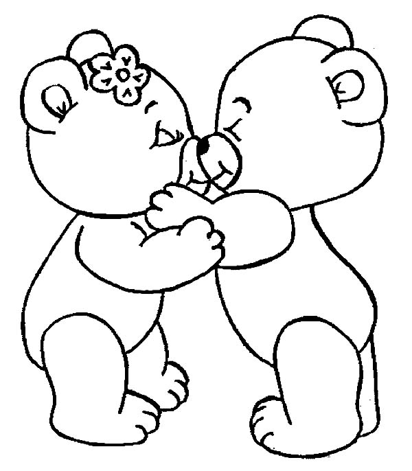 600x686 Cute Bear Kissing I Love You Coloring Pages Batch Coloring