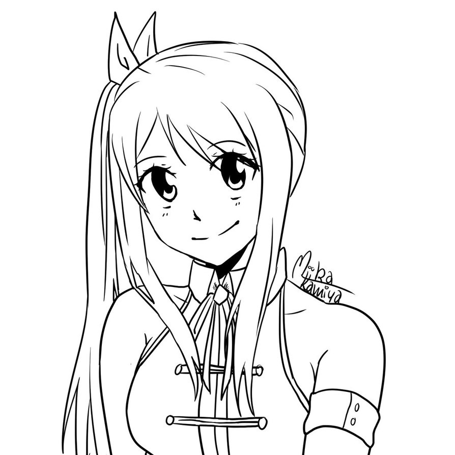 Lucy Heartfilia Drawing At Getdrawings Free Download Sketch Coloring Page.