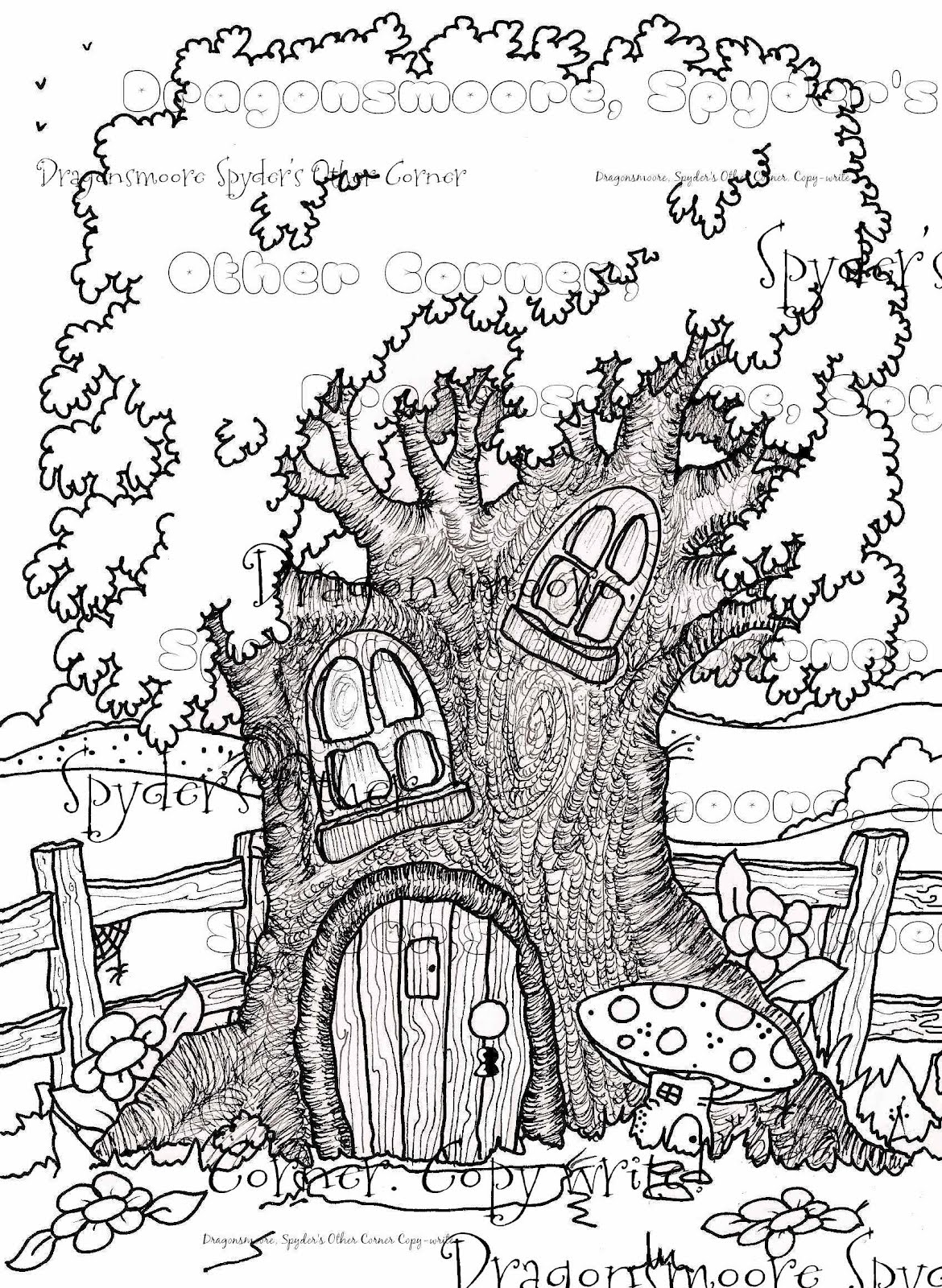 mystical magical tree drawing