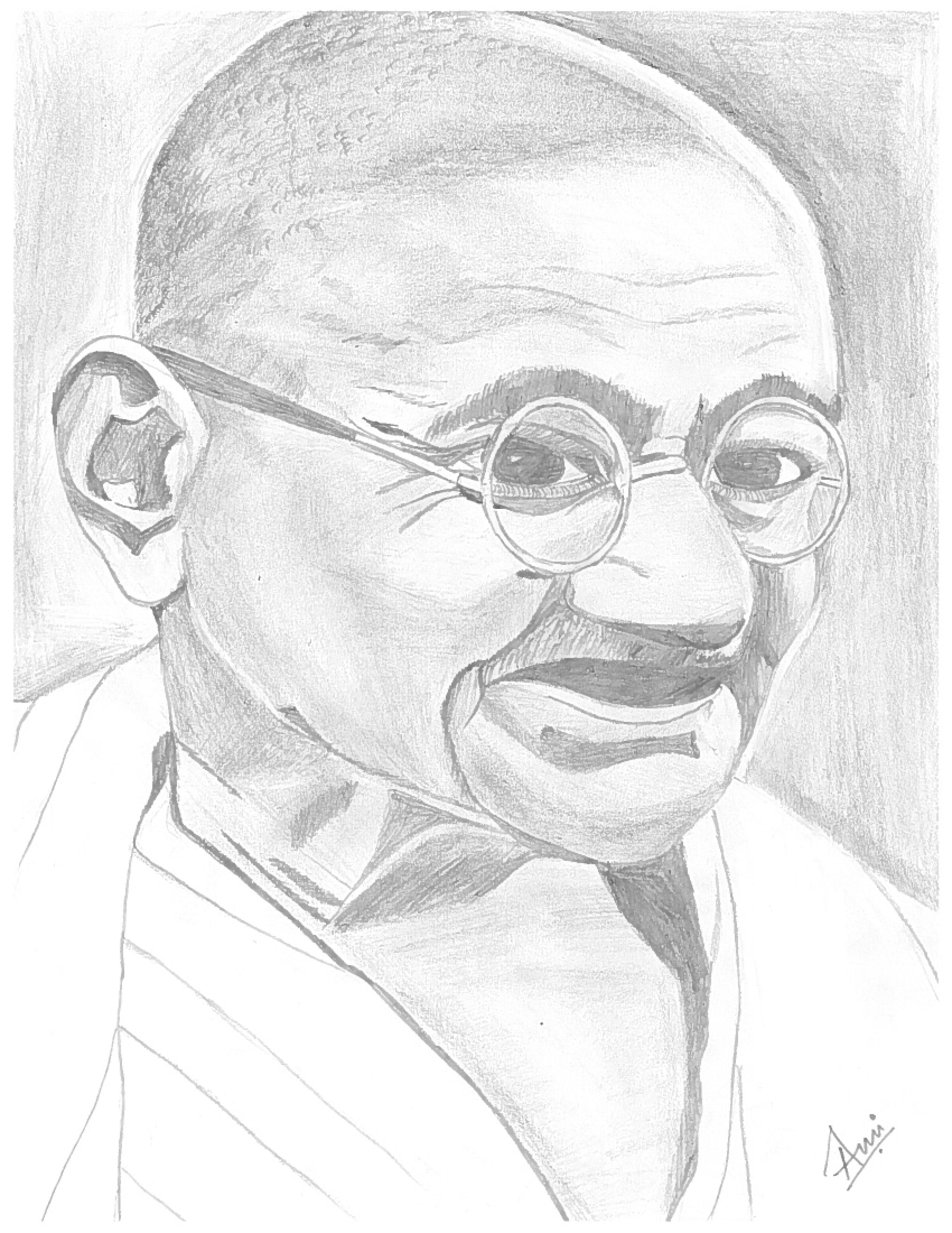 Easy Gandhiji Sketch Drawing Easy with Realistic