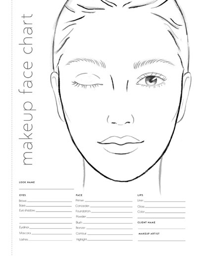 Face Chart Makeup Blank