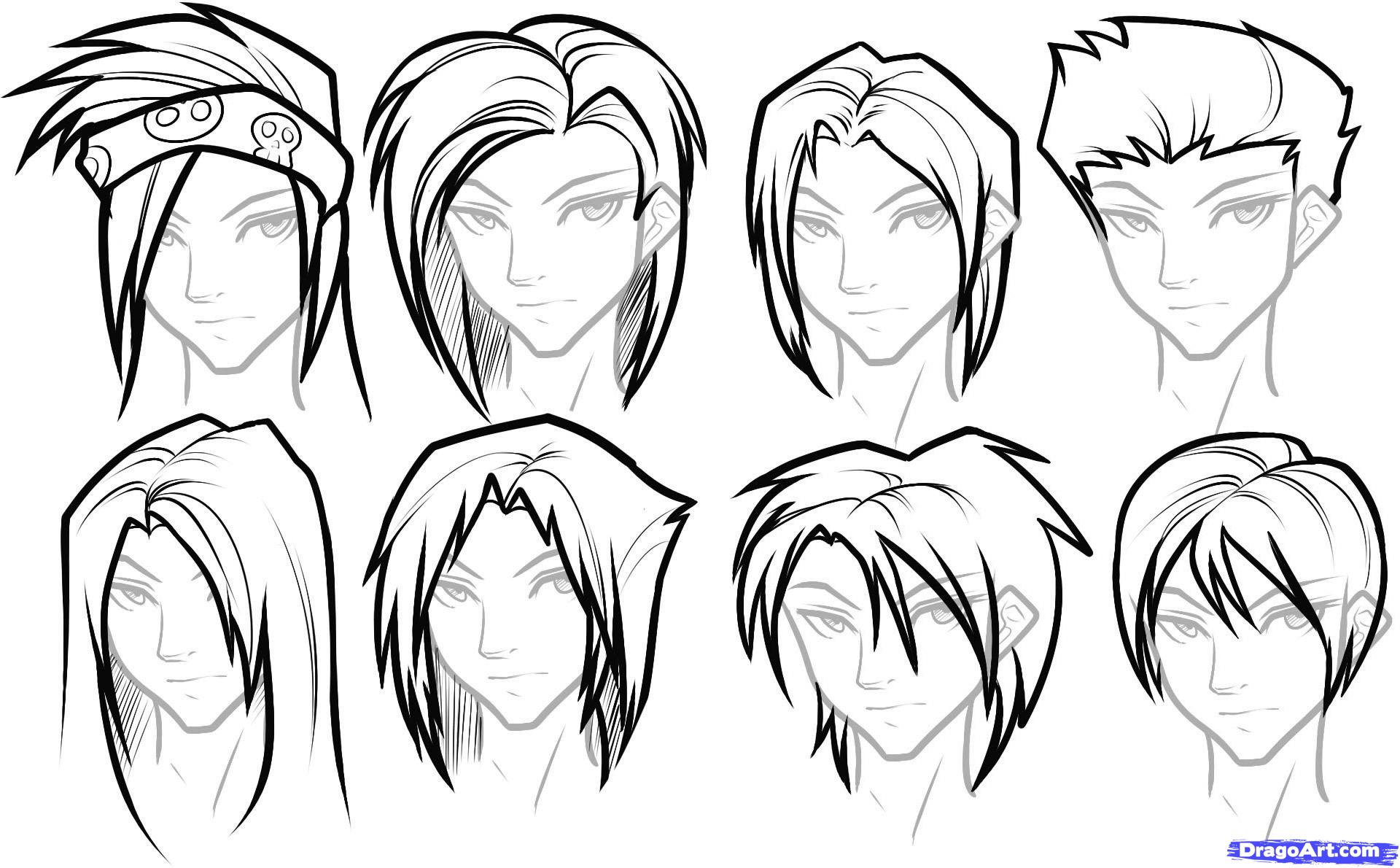 Male Anime Hairstyles Drawing at GetDrawings Free download