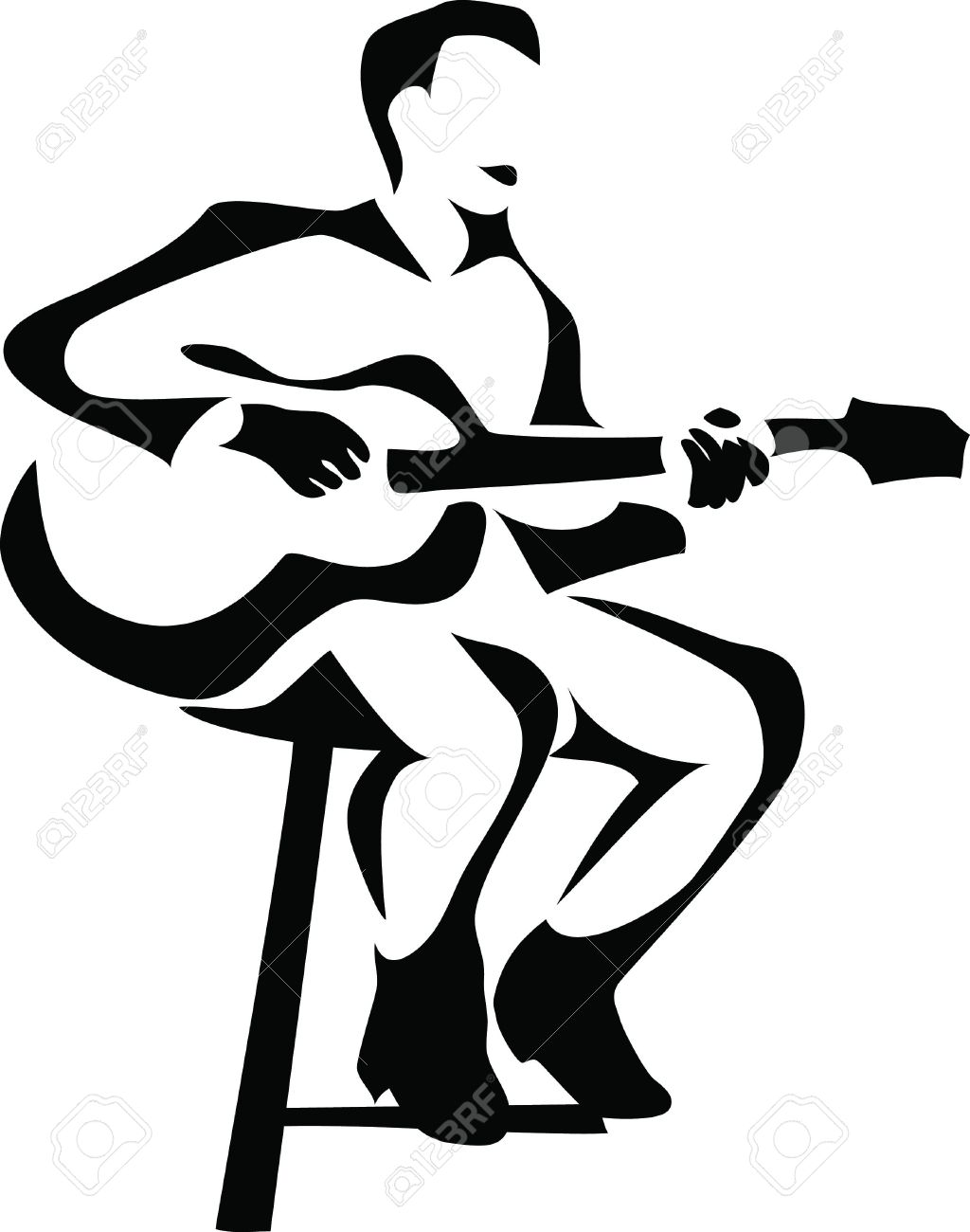 Man Playing Guitar Drawing At GetDrawings | Free Download