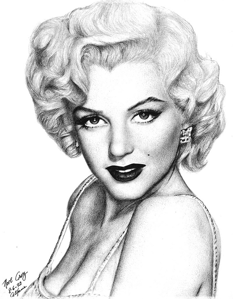 Marilyn Monroe Drawing Black And White at GetDrawings | Free download