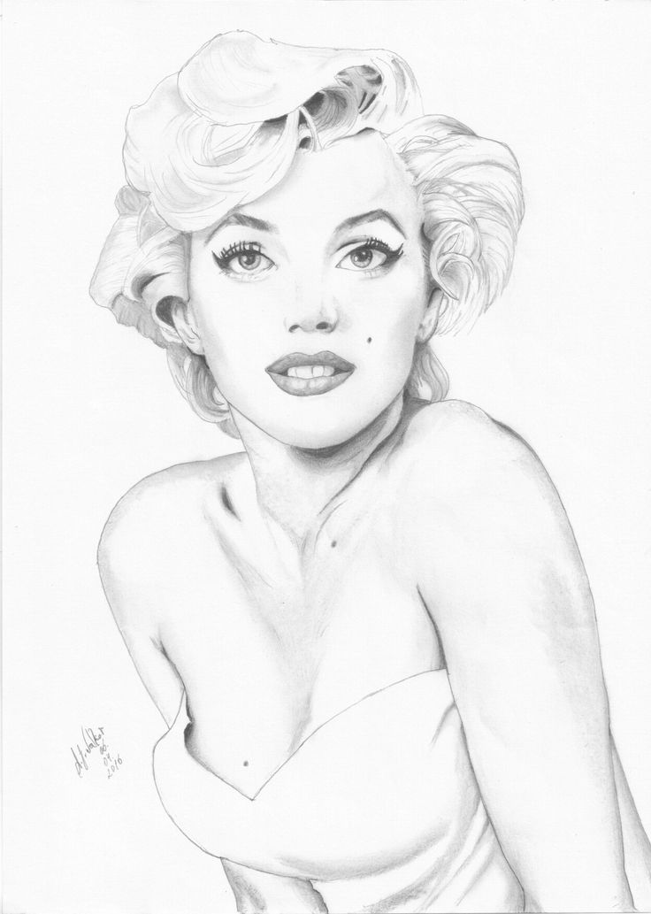 Marilyn Monroe Black And White Drawing at GetDrawings | Free download