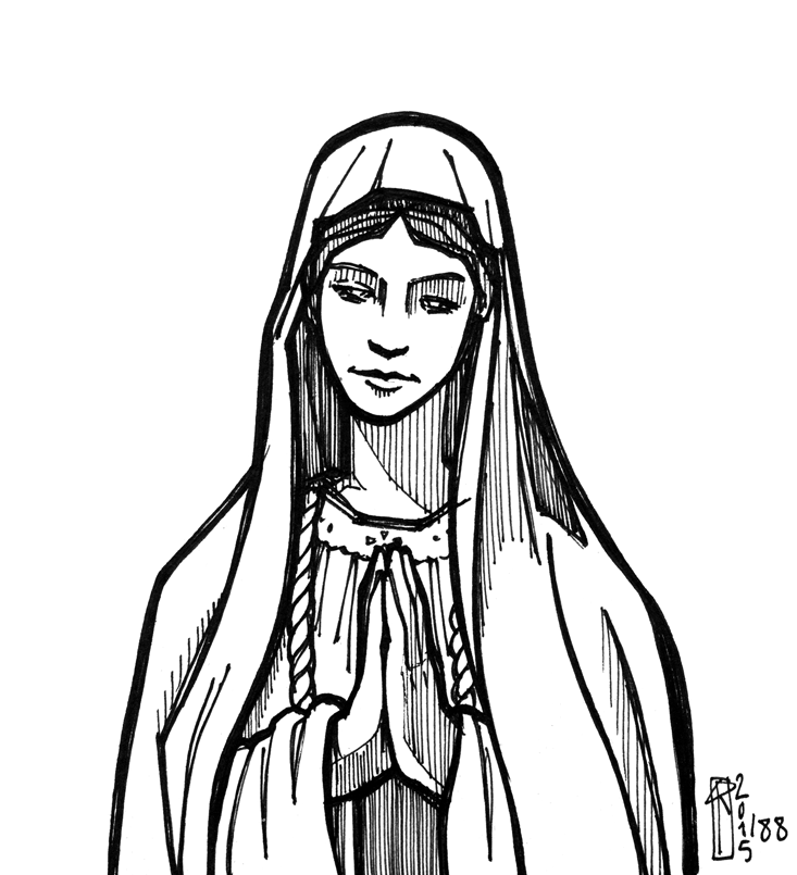 Pencil Sketch Virgin Mary Pic 20 Sketch Coloring Page