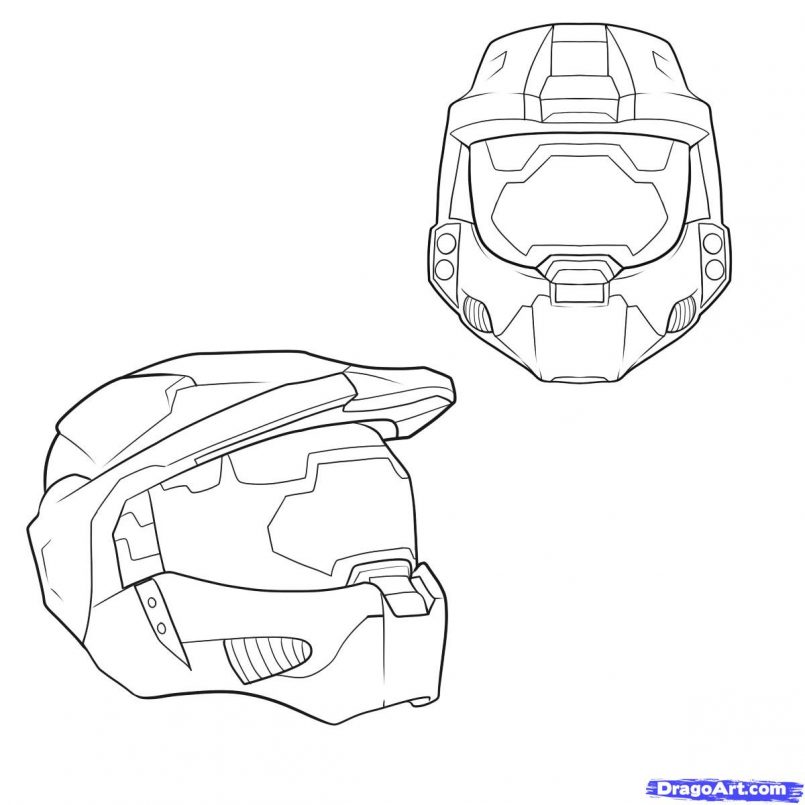 Master Chief Helmet Drawing at GetDrawings Free download