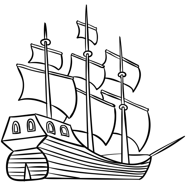 600x600 Mayflower Ship Craft Stamp.