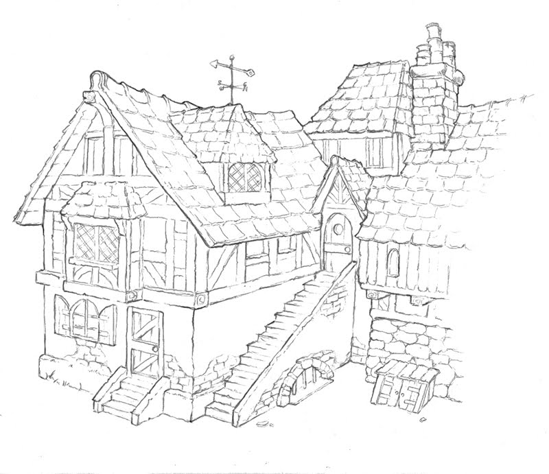 Medieval House Drawing at GetDrawings | Free download