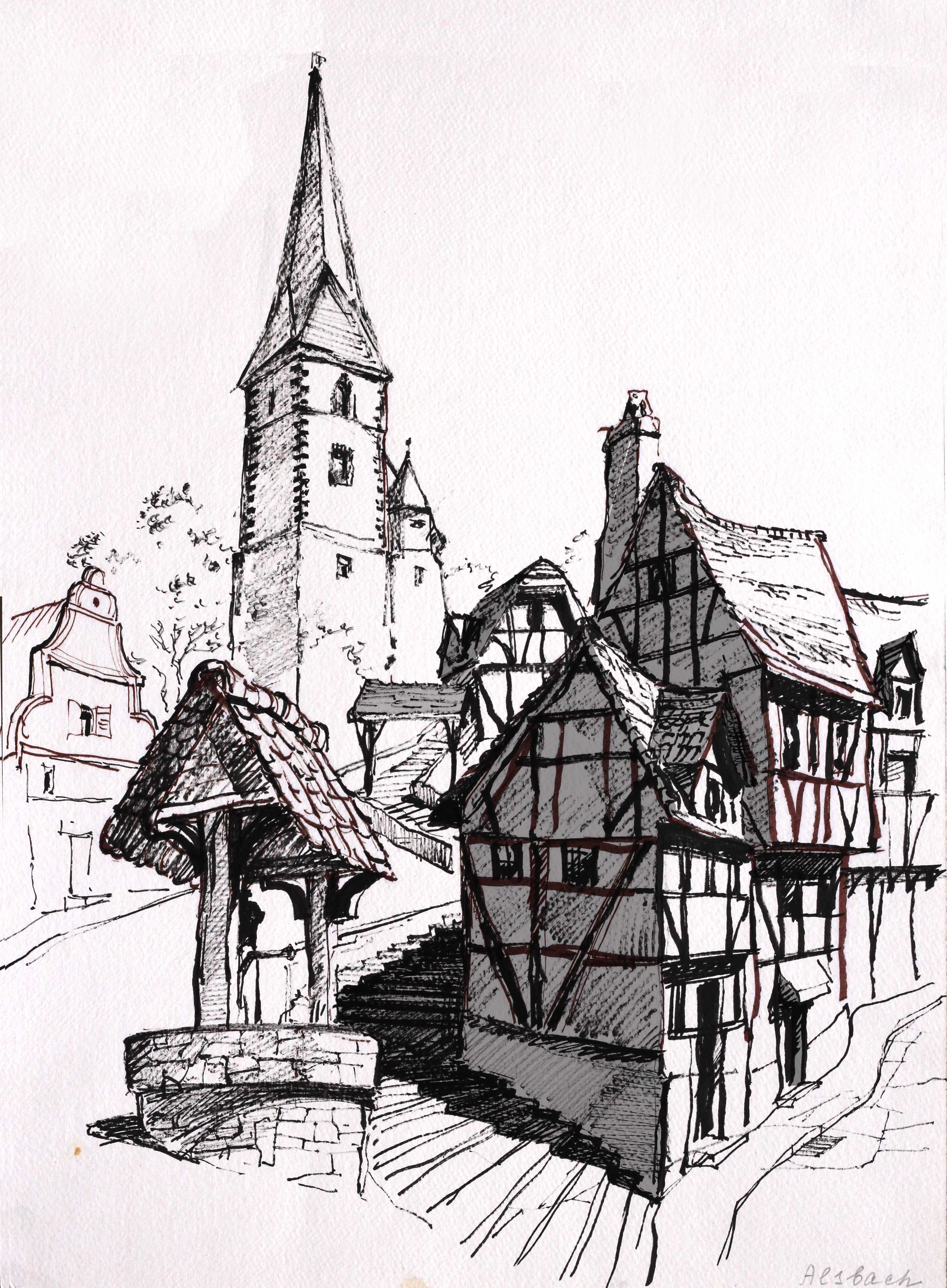 Medieval Town Drawing at GetDrawings Free download