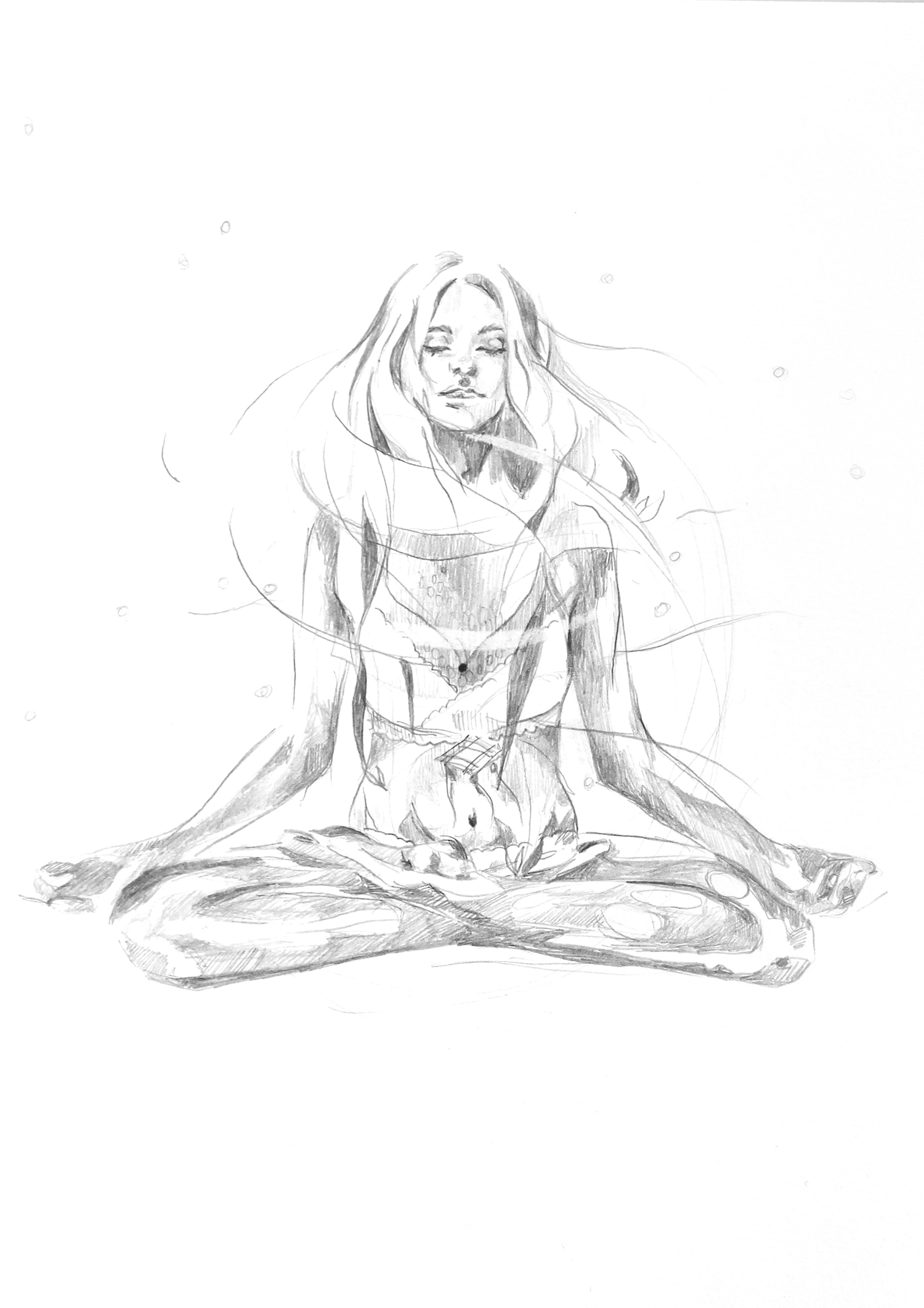 drawing meditation pose