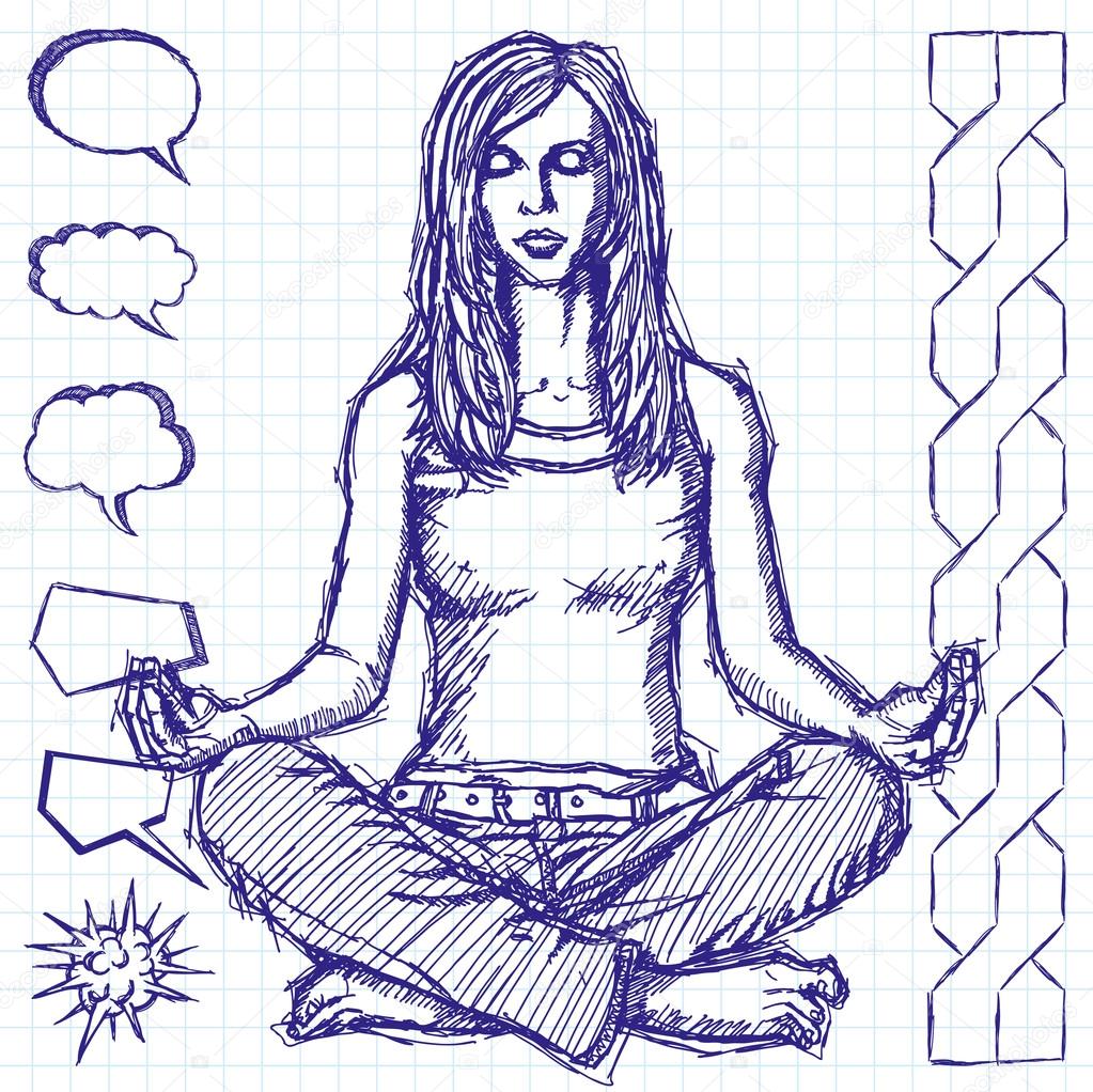 Meditation Pose Drawing at GetDrawings Free download