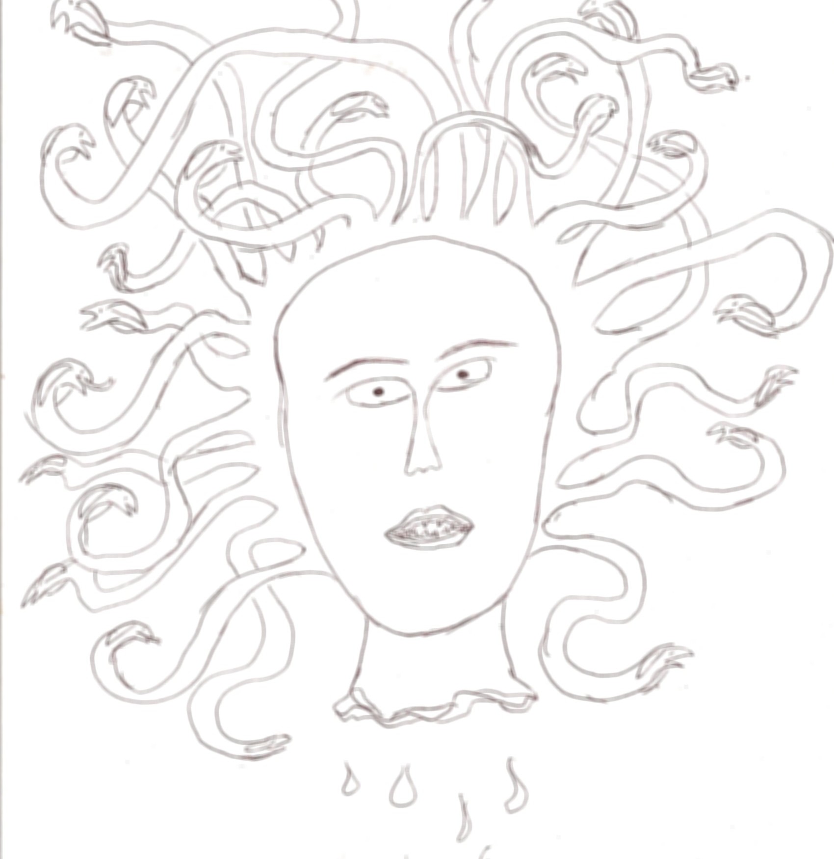 Медуза голова рисовать