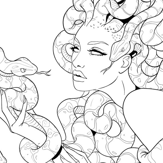 Medusa Line Drawing at GetDrawings | Free download