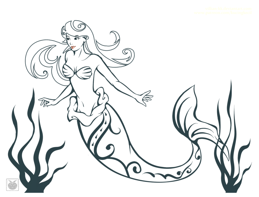 Mermaid Line Drawing at GetDrawings Free download