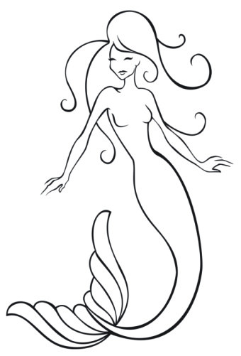 Mermaid Line Drawing at GetDrawings | Free download