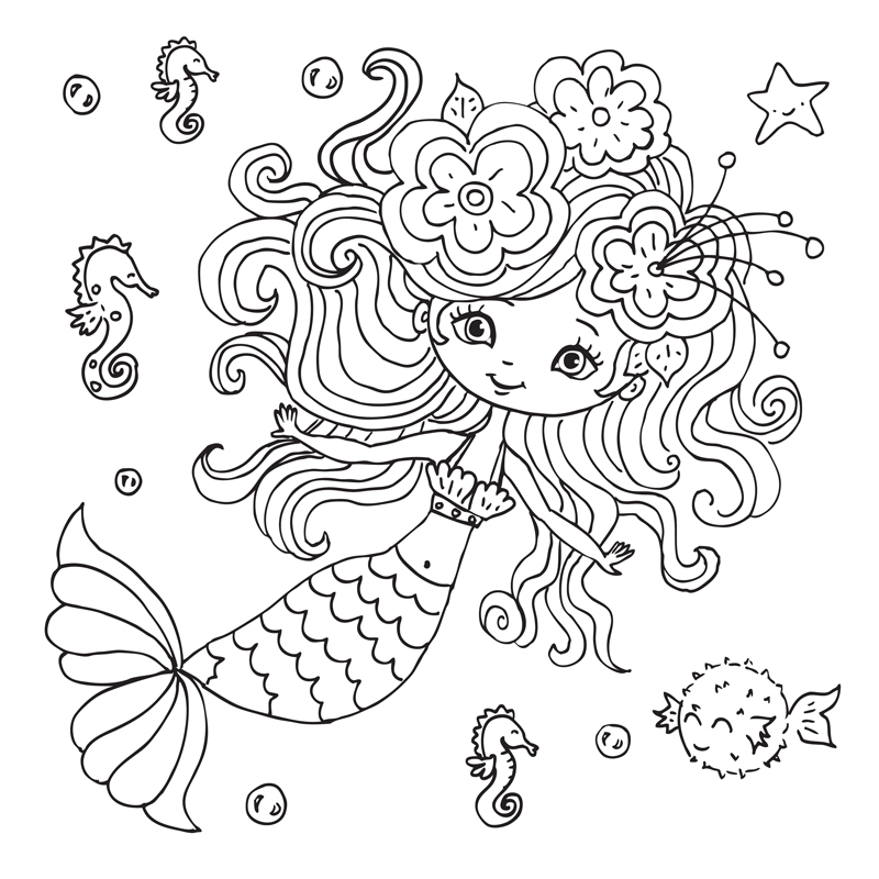 Mermaid Line Drawing at GetDrawings Free download