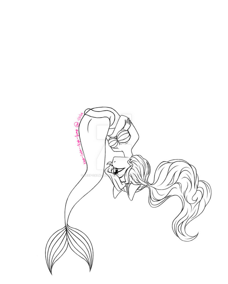 Mermaid Outline Drawing at GetDrawings | Free download