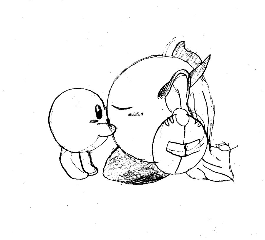 900x815 Meta Knight And Kirby Kiss By Ovizawr.