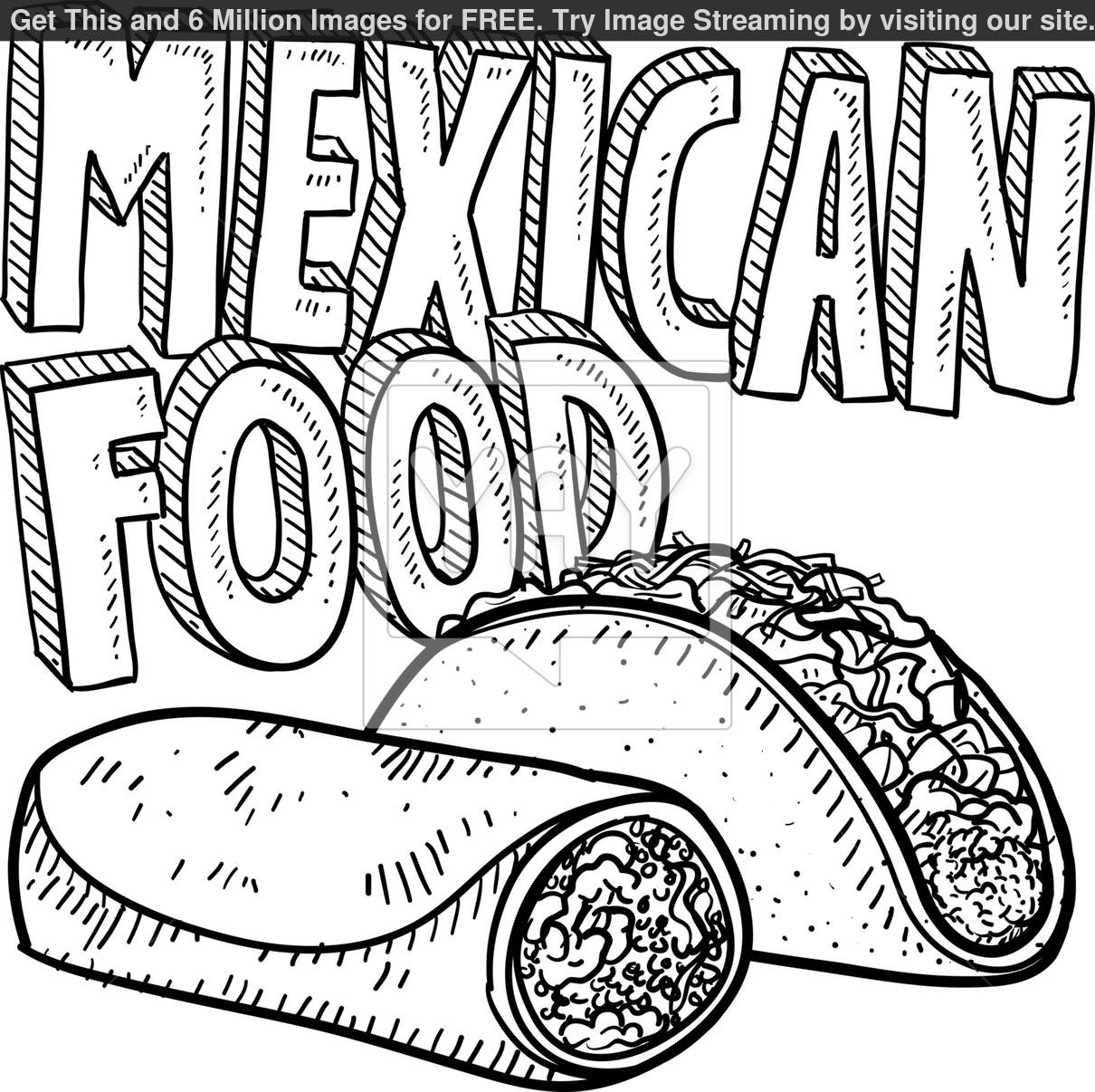 Cartoon Mexican Flag Coloring Page 
