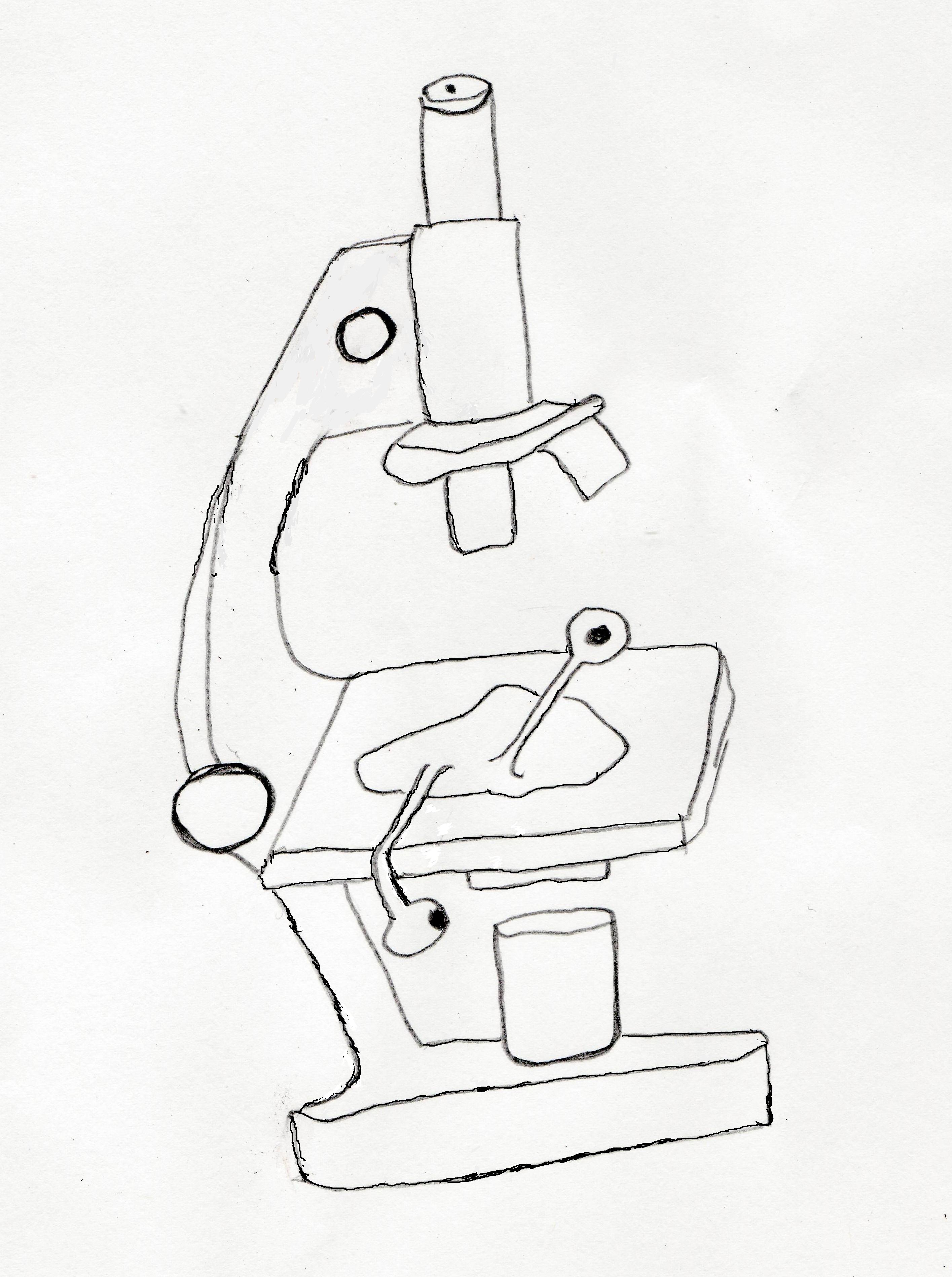 Микроскоп рисунок карандашом