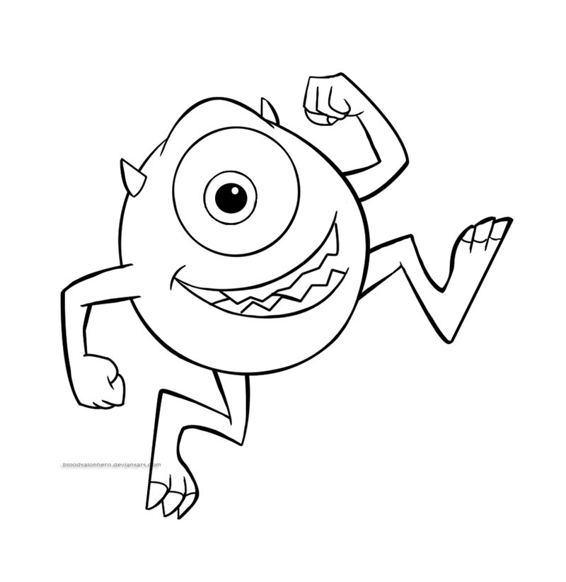 675 Animal Mike Wazowski Coloring Page for Adult