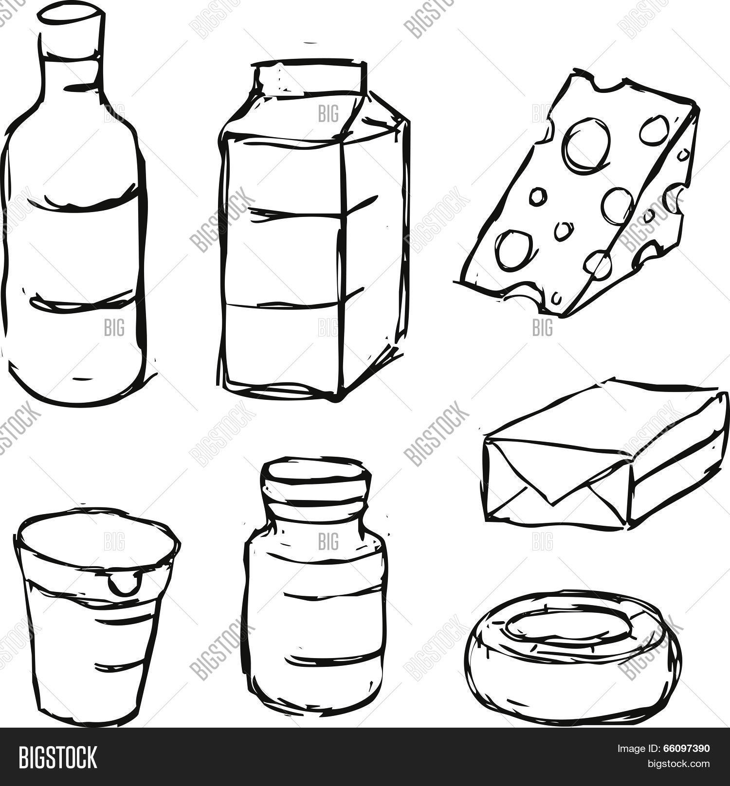 Рисование молочные продукты
