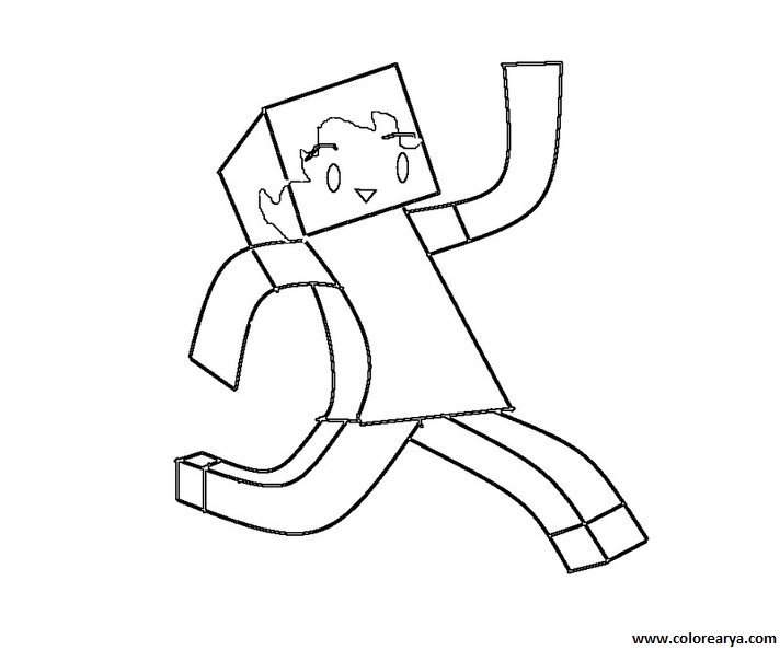 Minecraft Herobrine Drawing Coloring Pages Colouring Paintingvalley