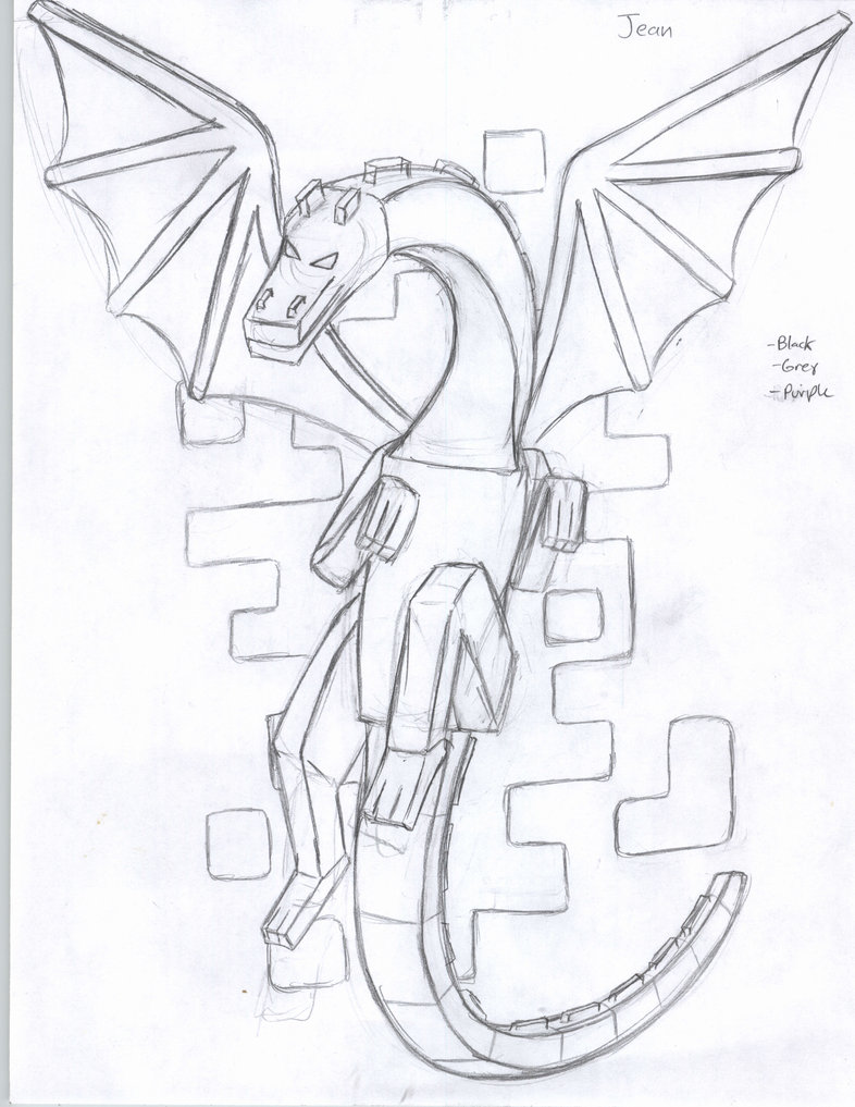 Colour Minecraft Ender Dragon / Minecraft Ender Dragon coloring page