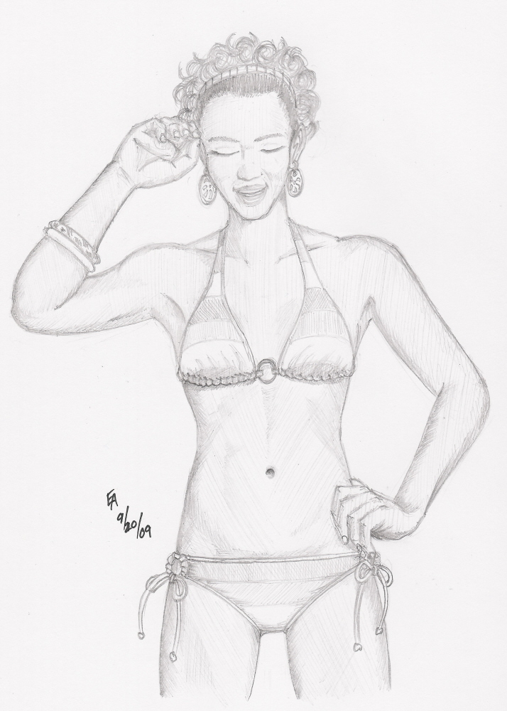 714x1000 Life Drawing Bikini Model 1b By Mayorlight.