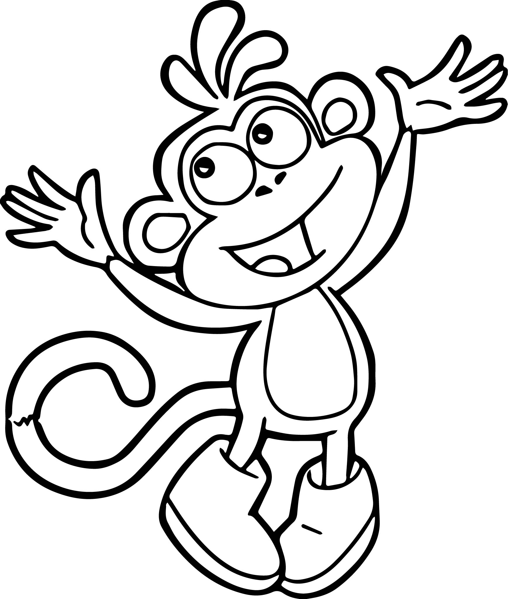 1738x2046 Cute Happy Dora Monkey Coloring Page Wecoloringpage.