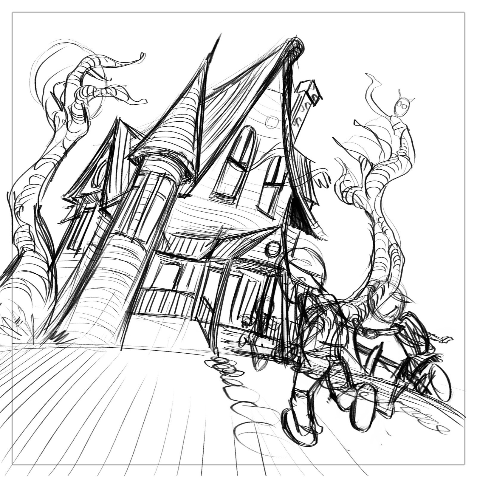 Monster House Drawing at GetDrawings | Free download