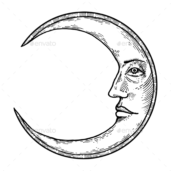 Moon Face Drawing at GetDrawings Free download
