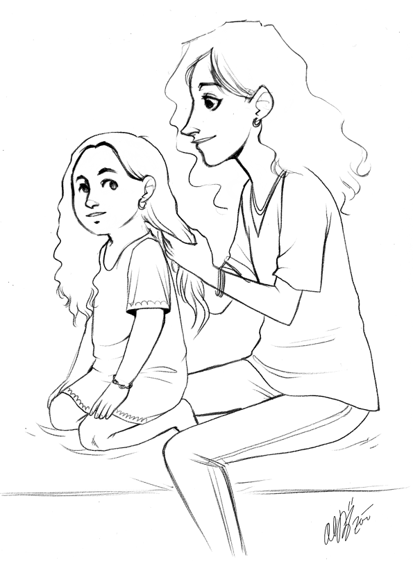Daughter Sketch Mothers Day Drawing - lawiieditions